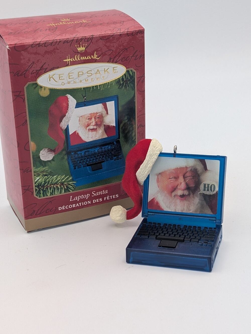 Hallmark Laptop Santa Keepsake Ornament Christmas 2001 Handcrafted VTG MIB